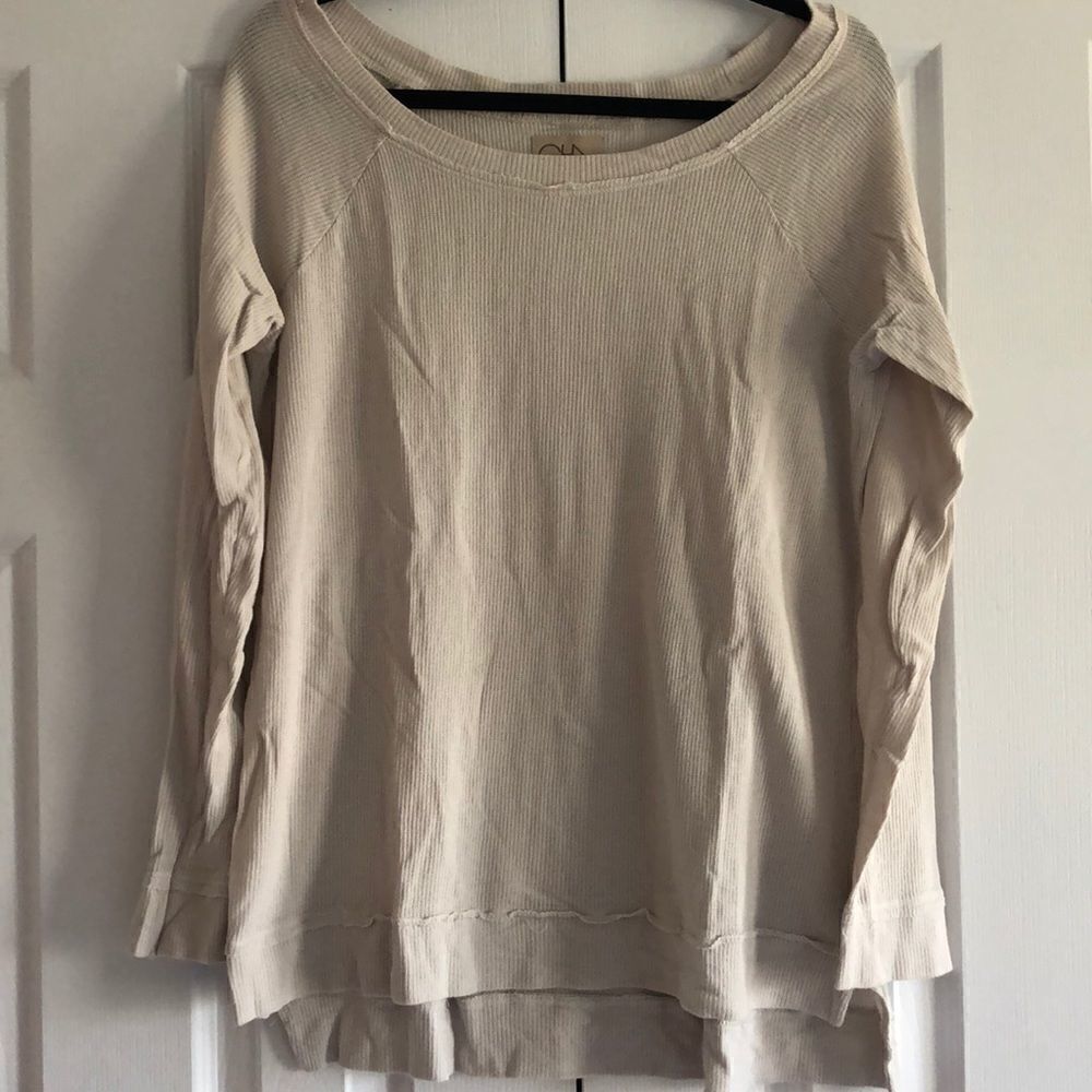 Chaser Oatmeel Colored Waffle Long Sleeve Shirt